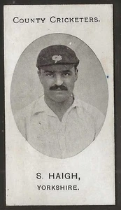 TADDY-COUNTY CRICKETERS CRICKET 1907 YORKSHIRE-#05- S. HAIGH - Picture 1 of 2