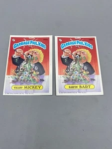 Garbage Pail Kids Yicchy Mickey/Barfin Bart 162a/162b 1986 Topps - Imagen 1 de 2