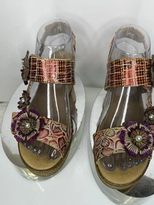 Spring Step L'artiste RADD-GEO-PRM Sz 6 Womens Leather Backstrap Shoes - Picture 1 of 13