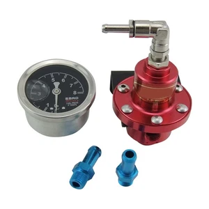 0-160PSI Fuel Pressure Regulator+Gauge Universal Aluminum Adjustable #F12 - Bild 1 von 4