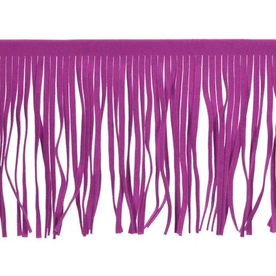 2 Meter 12" PU-Leder Fransenborte Doppelseitige Leder Nähen Quasten Fransen Lila - Bild 1 von 4