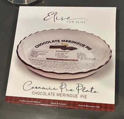 Plato de pastel de cerámica de merengue de chocolate Elise For Elise NUEVO Foto 1 de 4
