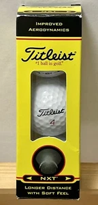 Paquete de 3 pelotas de golf Titleist NXT mayor distancia sensación suave nueva caja abierta  - Imagen 1 de 2