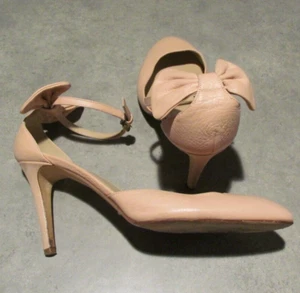 New J Crew heels Womens 9.5 PInk Genuine Leather Ankle Strap Made In Italy - Picture 1 of 11
