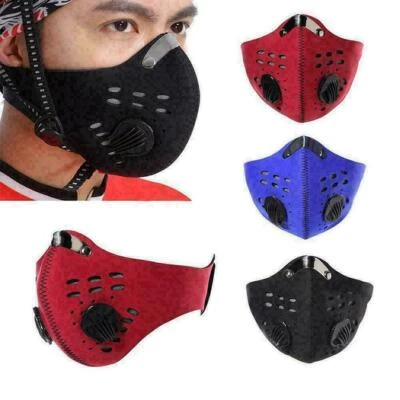 10PC Sport Cycling Face Mask With Active Carbon Filter Breathing Valves Washable - Image 1 of 3