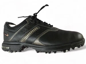 Nike Mens Air Tour Saddle Golf Shoes Black 418535-001 Lace Up Leather 7.5 - Picture 1 of 9