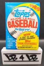 1989 TOPPS BASEBALL UNOPENED WAX PACK w/Stick of Gum Still Inside!!