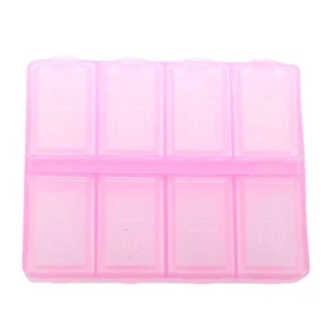 Kunststoff rechteckig 8 Fächer Medizin Pillendose P5L47137 - Bild 1 von 5