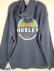 Hurley-Mens Zip-Up Hoodie Jacket-XL Extra Large-Blue-Fleece Lined-Casual-Hooded - Picture 1 of 11