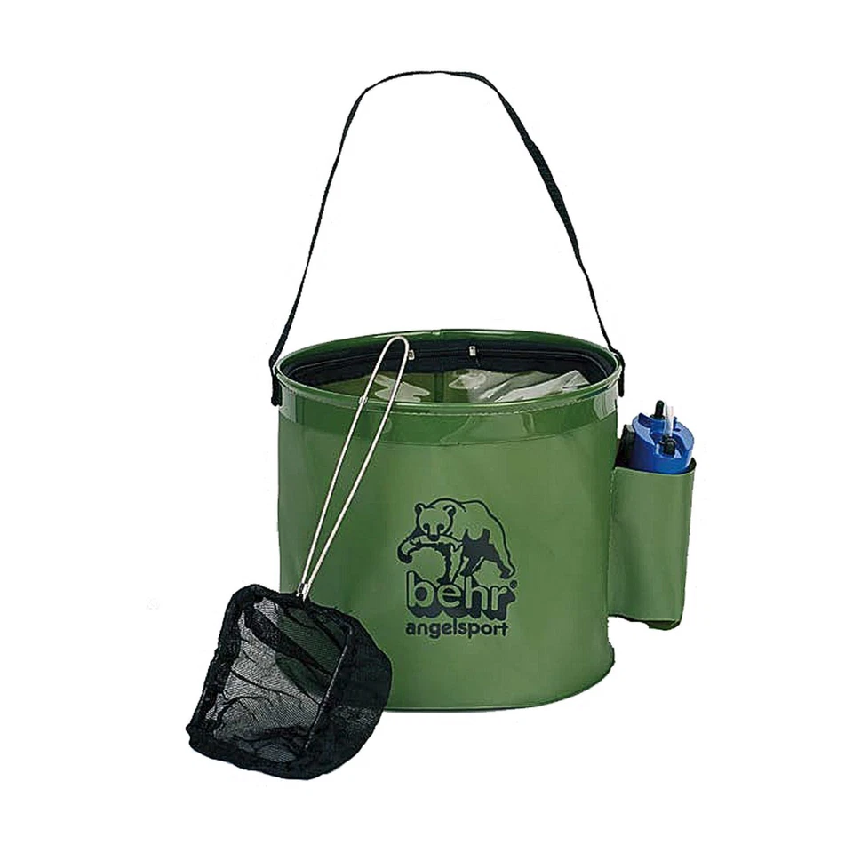Falteimer Köderfischeimer mit Pumpe und Kescher Köderfisch Behälter Angeleimer - Bild 1 von 1