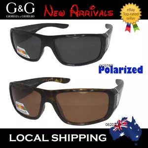 Mens Polarised Lens Sunglasses Wrap Around Polarized Driving Fishing Bushwalking - Picture 1 of 8