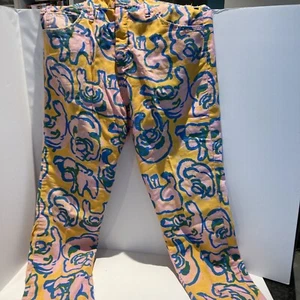 Lilly Pulitzer Vintage Men’s Stuff Palm Beach Jeans Pink Blue Yellow - Picture 1 of 6