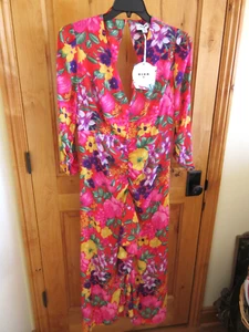 RIXO NWT SIZE 14 OPEN BACK CASCADE RUFFLE DRESS PINK FLORAL TARGET LIMITED EDIT - Picture 1 of 10