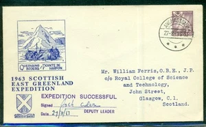GREENLAND 1963, Scottish East Greenland Expedition cover 15ore tied Angmagssalik - Picture 1 of 1