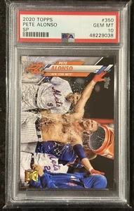 2020 Topps Series 1 SP Photo Image Variation #350 Pete Alonso Mets PSA 10 GEM - Bild 1 von 2
