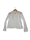 Lucky Brand Women Shirt Top Small White Long Sleeve Button Up Band Collar Sheer
