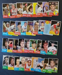 1963 Topps Baseball Lot - 36 Card Lot - W/ Mack Jones and Tommy Aaron - Picture 1 of 6
