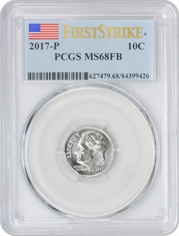 2017-P Roosevelt Dime MS68FB First Strike PCGS Cover