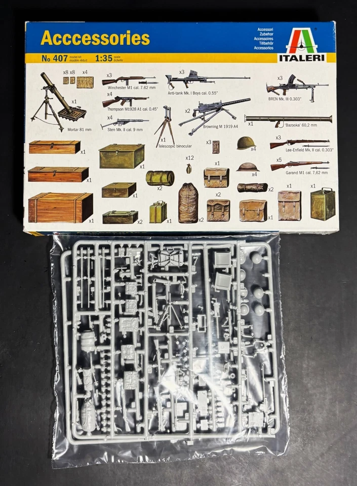 ITALERI 407 - ACCESSORIES - 1/35 PLASTIC KIT - Immagine 1 di 1