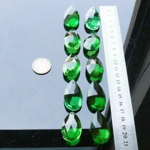 10PC Suncatcher 38MM Green Angel Tear Crystal Chandelier Prism Pendant Hanging - Picture 1 of 12