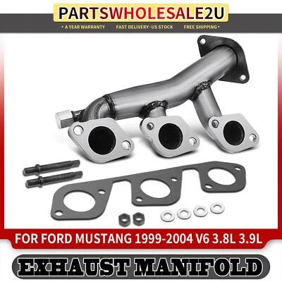 Colector de escape izquierdo con kit de junta para Ford Mustang 1999 2000-2004 V6 3,8 L 3,9 L Foto 1 de 4