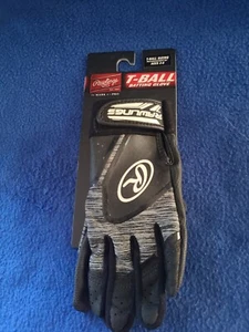 Rawlings Baseball/Softball Black and Grey T-Ball Batting Gloves Ages 3-6. - Picture 1 of 4