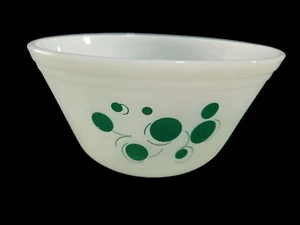 Vintage Federal Atomic Dot Milk Glass Nesting Mixing Bowl Turquoise Aqua Teal 8" - Picture 1 of 11