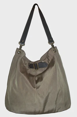 Bolso de Hombro Hobo Banana Republic Grande Caqui PoliNylon-Correa de Cuero Marrón Oscuro Foto 1 de 4