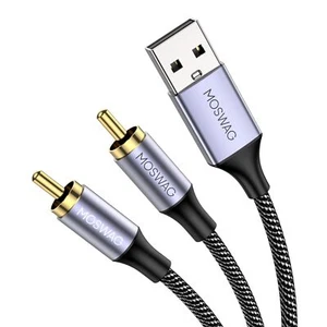 Usb To Rca Cable Usb To Dual Rca Stereo Y Splitter Cord Jack Adapter Nylon Braid - Picture 1 of 6