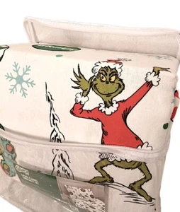 THE GRINCH Christmas SHEET Set TWIN Flannel 100% Cotton 3 Pc Holiday Warm New - Picture 1 of 10
