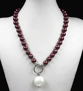 Wonderful Genuine 12mm Perfect South Sea Shell Pearl Baroque Necklace 20 inch - Picture 1 of 12