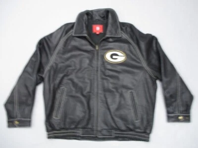 Jaqueta de couro masculina Green Bay Packers tamanho 2XL acolchoada forrada zíper completo preta NFL GIII - Imagem 1 de 4