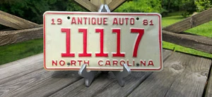1981 | Original NC Antique Auto Plate - Red - Picture 1 of 2