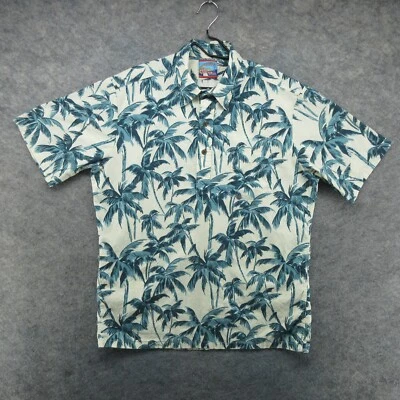 Reyn Spooner Hawaiian Shirt Mens Large Palm Trees 1/4 Button Up Joe Kealoha - Image 1 of 4