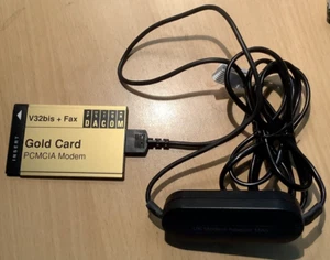PSION DACOM PCMCIA Gold Card v32bis Data Fax Modem & Adaptor MA5 - Bild 1 von 3