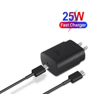 Cargador de pared súper rápido y cable de datos tipo C para Galaxy S20 S21 S22 S23 S10 25 W - Imagen 1 de 23