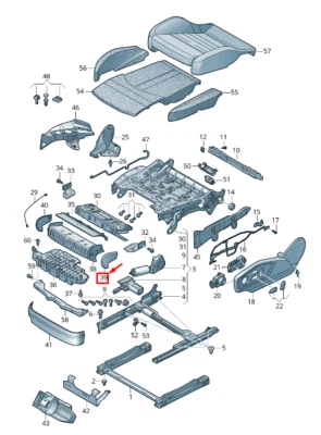 Nuevo Cojín Asiento Delantero Izquierdo AUDI Q7 4M 4M08817914PK Foto 1 de 4