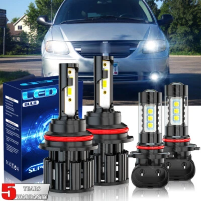 Para For Dodge Grand Caravan 2005-2007 - 6000K LED Faro + Kit de luz antiniebla - Image 1 of 4