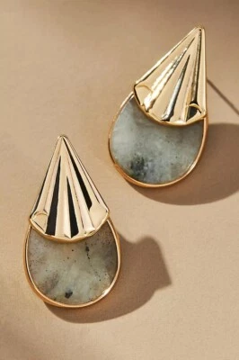 Pendientes lágrima piedra occidental Anthropologie pizarra nuevo con etiquetas precio de venta sugerido por el fabricante 48 USD Foto 1 de 3