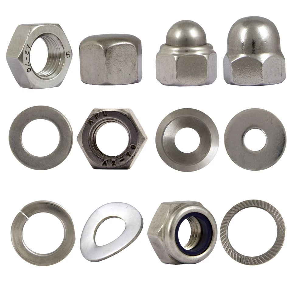 M2 - M24 Sechskantmuttern Unterlegscheiben Hutmuttern Federscheiben Edelstahl - Bild 1 von 1