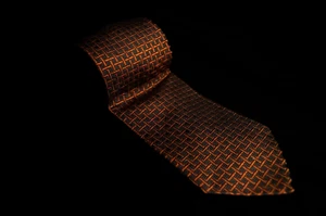 Mark Pendleton - Men's Burnt Orange Square 100% Silk Neck Tie 3.5"W x 60"L - Picture 1 of 6