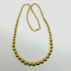 Vintage Napier Long Graduated Signed Beaded Necklace, Gold Tone Beads, Classic