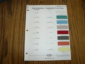 1961 Studebaker Truck DuPont Duco Color Chip Paint Sample - Vintage - Picture 1 of 1