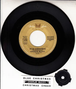 CHARLIE McCOY  Blue Christmas & Christmas Cheer 7" 45 record NEW + jukebox strip - Picture 1 of 1