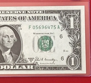 1969B $1 DOLLAR BILL ( ATLANTA F ) Block F-A UNCIRCULATED - Picture 1 of 3