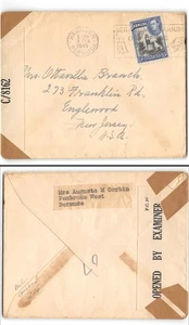 Hamilton Bermuda a Englewood NJ, pingüino cancelar, censurado, 1945 - Imagen 1 de 1