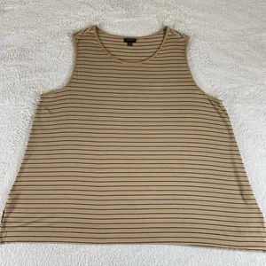 Camiseta túnica para mujer Jill 2X color tostado negro a rayas sin mangas colección Wearever - Imagen 1 de 10