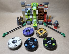 Lego 2012 Ninjago Training Set 9558 90% Complete + 5 Spinners RETIRED LOT 
