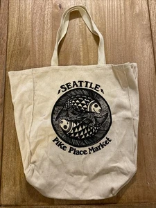 Pike Place Market Seattle große Tragetasche wiederverwendbar Shopping Canvas Bauern - Bild 1 von 7