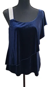 BELLDINI DAMEN MEDIUM MARINEBLAU SAMT & KRISTALL TOP - Bild 1 von 8